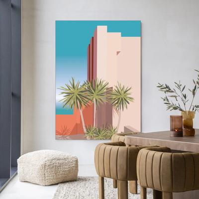 Urban Cotton Wandkleed 'Tropical Place' 80 x 110cm in Frame - black