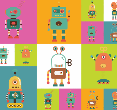 Babykamer behang robots