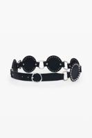 Gelede leren riem - BLACK - 95