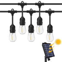 10m Solar LED Prikkabel - IP65 Lichtsnoer Buiten - Koppelbaar - Lampjes Slinger - inclusief 10x E27 lampen