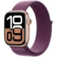 AppleWatch Series 10 GPS + Cellular 42mm Aluminium Case met Plum Sport Loop Smartwatch Roze