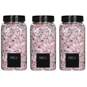 3x Decoratie/hobby steentjes roze 650 ml