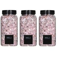 3x Decoratie/hobby steentjes roze 650 ml - thumbnail