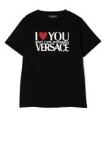 Versace Kids t-shirt à imprimé I Love You - Noir