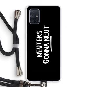 Neuters (zwart): Samsung Galaxy A71 Transparant Hoesje met koord