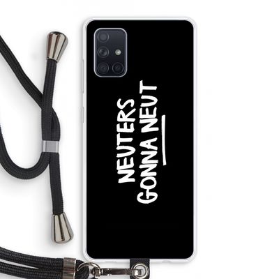 Neuters (zwart): Samsung Galaxy A71 Transparant Hoesje met koord