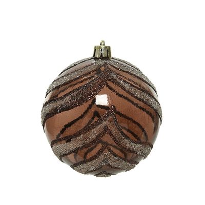Kerstbal Deco Glitter - Donkerbruin - Decoris