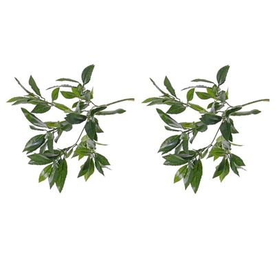 2x Kunstplant laurierblad takken van 48 cm