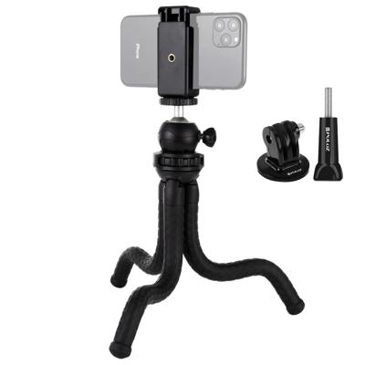 PULUZ mini Octopus flexibele statief houder met bal hoofd & telefoon klem + statief montage adapter & lange schroef voor SLR camera's GoPro mobiele