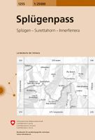 Wandelkaart - Topografische kaart 1255 Splügenpass | Swisstopo - thumbnail