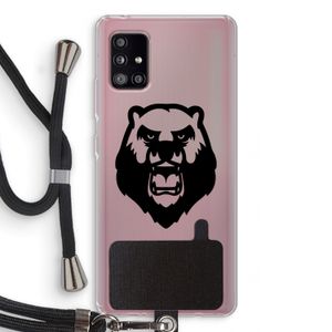 Angry Bear (black): Samsung Galaxy A51 5G Transparant Hoesje met koord