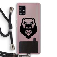 Angry Bear (black): Samsung Galaxy A51 5G Transparant Hoesje met koord