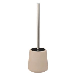 Toiletborstel in houder/wc-borstel - polyresin/metaal - beige - 40 x 12 cm