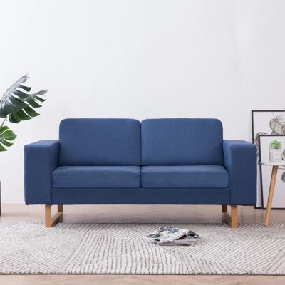 Tweezitsbank stof blauw