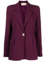 Elie Saab blazer en crêpe à simple boutonnage - Violet