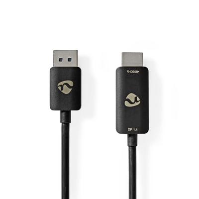 Nedis DisplayPort-Adapter | DisplayPort Male | HDMI™ Connector | 8K@30Hz | Vernikkeld | Recht | 1.80 m | Rond | TPE | Zwart | Label - CCGL37108BK18