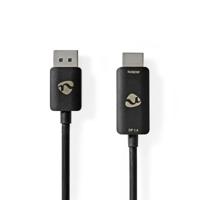 Nedis DisplayPort-Adapter | DisplayPort Male | HDMI™ Connector | 8K@30Hz | Vernikkeld | Recht | 1.80 m | Rond | TPE | Zwart | Label - CCGL37108BK18 Nedis DisplayPort-Adapter | DisplayPort Male | HDMI™ Connector | 8K@30Hz | Vernikkeld | Recht | 1.80 m | Rond | TPE | Zwart | Label - CCGL37108BK18