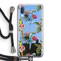 Kleurrijke papegaaien: Samsung Galaxy A40 Transparant Hoesje met koord