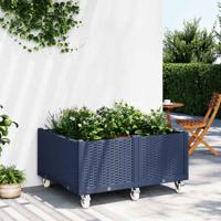 VidaXL Plantenbak met wielen 100x80x54 cm polypropeen grijs
