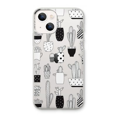 Cactusmotief: iPhone 13 mini Transparant Hoesje