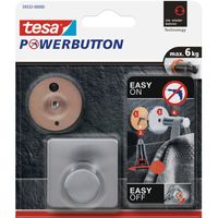 2x Tesa Powerbutton chroom vierkante haken large klusbenodigdheden