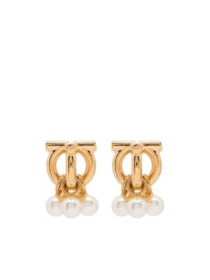 Ferragamo boucles d'oreilles Gancini à perles