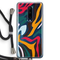 Colored Zebra: OnePlus 7 Pro Transparant Hoesje met koord