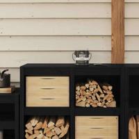 VidaXL Houtverf zwart 16,5 x 16,5 x 16 cm wandprint