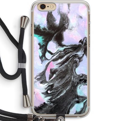 Pastel zwart: iPhone 6 PLUS / 6S PLUS Transparant Hoesje met koord