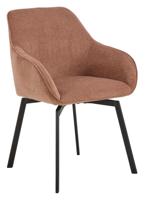 Bendt Draaibare Eetkamerstoel 'Aisling' Chenille, kleur Rosewood