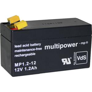 multipower PB-12-1,2-4,8 Loodaccu 12 V 1.2 Ah Loodvlies (AGM) (b x h x d) 97 x 59 x 43 mm Kabelschoen 4.8 mm Onderhoudsvrij, Geringe zelfontlading,