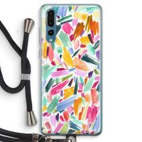 Watercolor Brushstrokes: Huawei P20 Pro Transparant Hoesje met koord