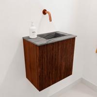 Toiletmeubel Mondiaz Joya Dlux | 40 cm | Meubelkleur Ruby | Faye wastafel Sombra Wasbak Rechts | Zonder kraangat(en)