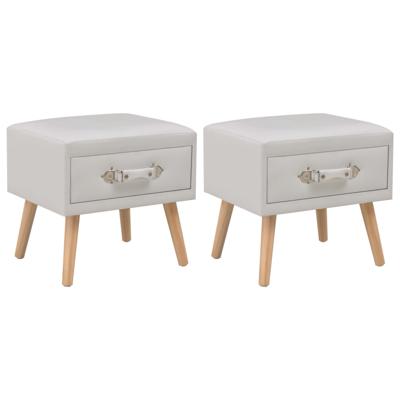 Nachtkastjes 2 st 40x35x40 cm kunstleer wit