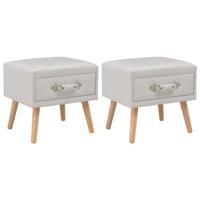 Nachtkastjes 2 st 40x35x40 cm kunstleer wit