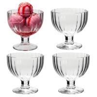 Alessandro ijscoupe Bali - 4x stuks - glas - kristal - 270 ml - 10 x 10 x 10 cm - ijs schaaltjes