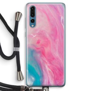 Roze explosie: Huawei P20 Pro Transparant Hoesje met koord