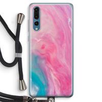 Roze explosie: Huawei P20 Pro Transparant Hoesje met koord