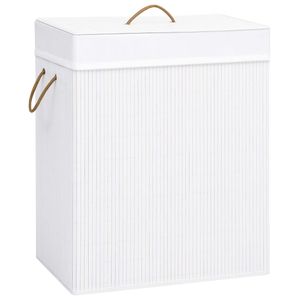 VidaXL Wasmand met 1 vak 83 l bamboe wit
