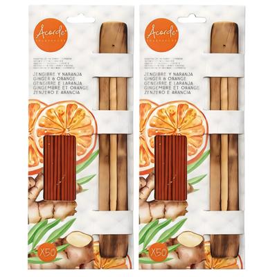 Acorde Wierook sticks met plankje van bamboe - in huisgeur Ginger wood - 100x sticks - Ontspannend Acorde Wierook sticks met plankje van bamboe - in huisgeur Ginger wood - 100x sticks - Ontspannend