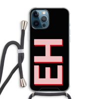 Monogram: iPhone 12 Pro Max Transparant Hoesje met koord