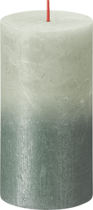 Rustiek fading metallic stompkaars 130/68 Foggy green Oxid blue - Bolsius