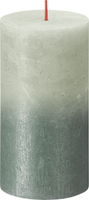 Rustiek fading metallic stompkaars 130/68 Foggy green Oxid blue - Bolsius