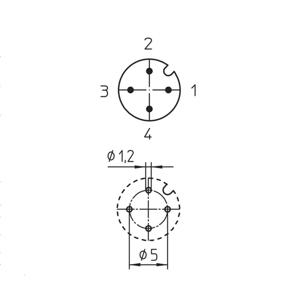 Lutronic 1234 Sensor/actuator steekconnector M12 Aantal polen: 4 Stekker, inbouw 1 stuk(s)