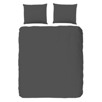 Dekbedovertrek Katoen Satijn Donkere Kleuren Effen 240x200 Cm Antraciet Anti Allergie & Anti Huisstofmijt HIP - Dekbed-Discounter.nl