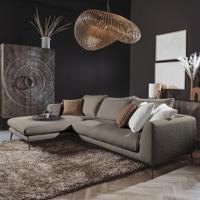Tower Living 2,5-zits Loungebank 'Nottingham' Bouclé, Links, kleur Taupe Tower Living 2,5-zits Loungebank 'Nottingham' Bouclé, Links, kleur Taupe