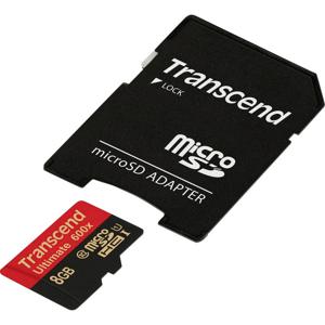 Transcend Ultimate (600x) microSDHC-kaart Industrial 8 GB Class 10, UHS-I Incl. SD-adapter