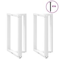 Bartafelpoten 2 st T-vormig 60x35x(90-91) cm staal wit