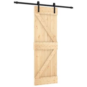 vidaXL Schuifdeur met beslag 70x210 cm massief grenenhout