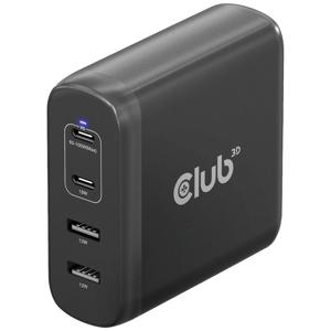 club3D CAC-1912 Laptop netvoeding 100 W Binnen Aantal uitgangen: 2 x, 2 x USB-A, USB-C GaN, USB Power Delivery (USB-PD)